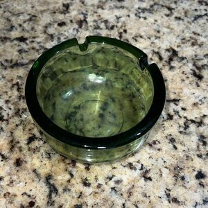 Green Glass Ashtray
